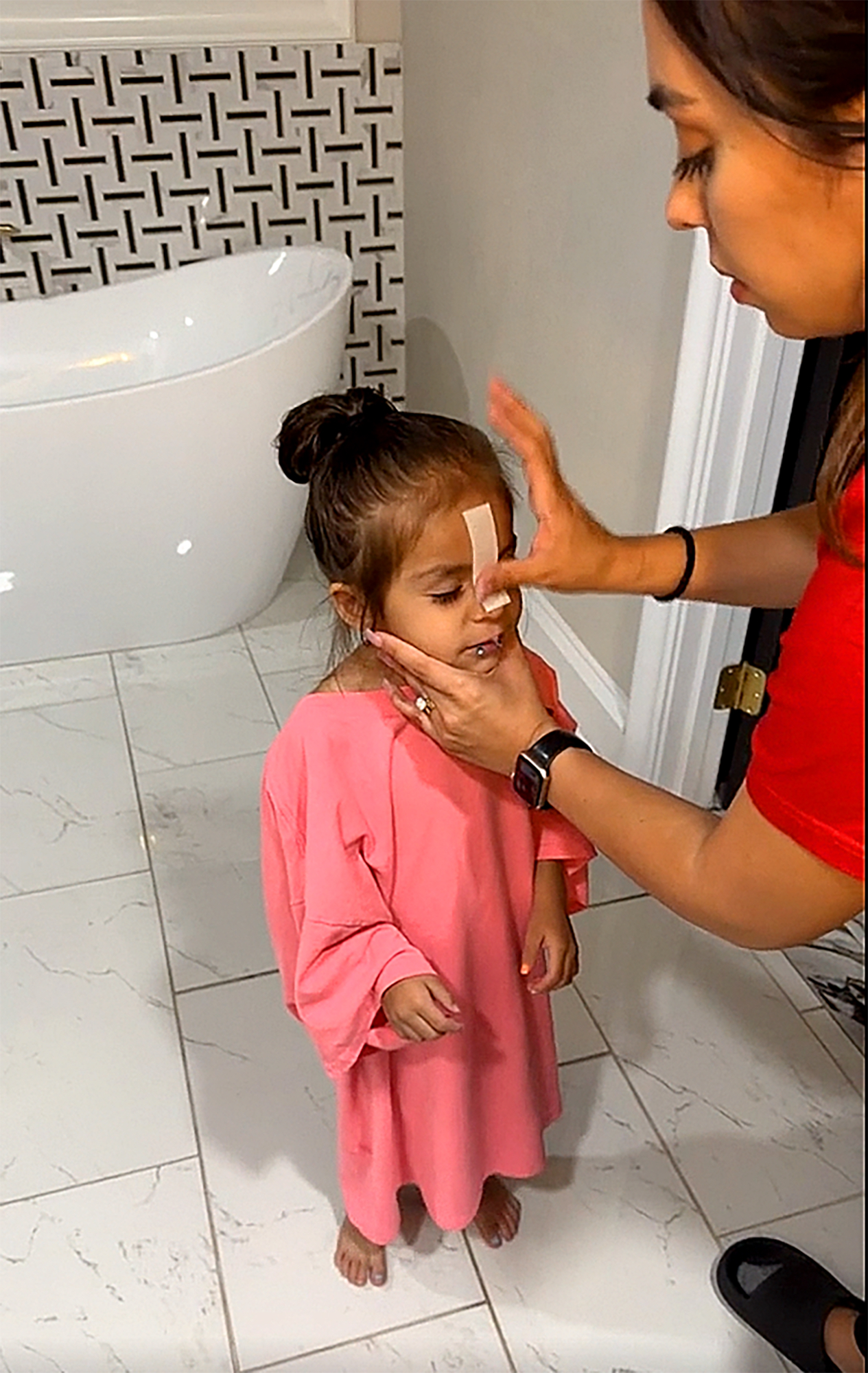 PHOTO: Leah Garcia shared a video on TikTok of her waxing her 3-year-old daughter's unibrow. The post has since sparked a debate online about kids and hair removal.