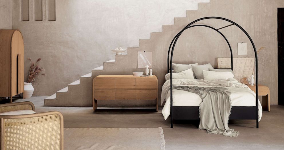PHOTO: Canyon Arched Canopy Bed from Crate and Barrel.
