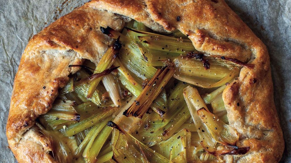 PHOTO: A leek and brie galette.