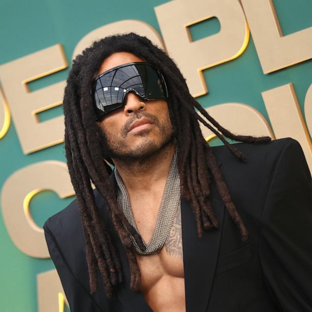 Lenny Kravitz goes shirtless under his suit for the 2024 People's