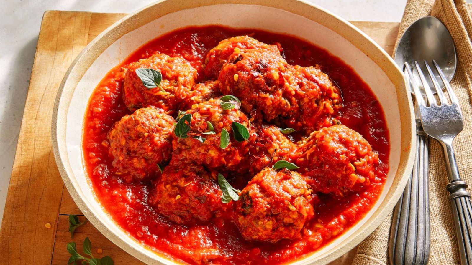 PHOTO: Lentil meatballs in tomato sauce from Rachel Beller's "SpiceRack."