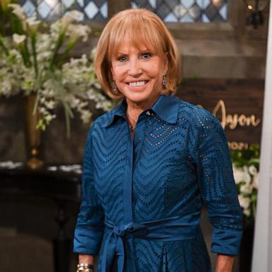 PHOTO: Leslie Charleson poses on set on ABC's soap, General Hospital, Sept. 18, 2021.