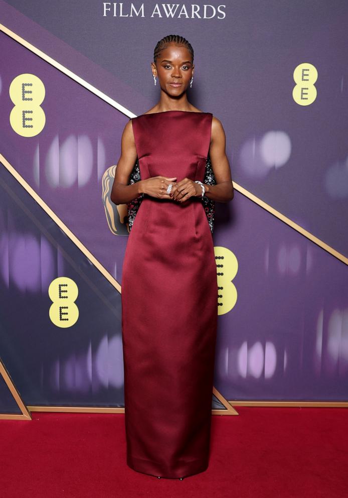 PHOTO: Letitia Wright attends the 2025 British Academy of Film and Television Awards in London, Feb. 16, 2025. 