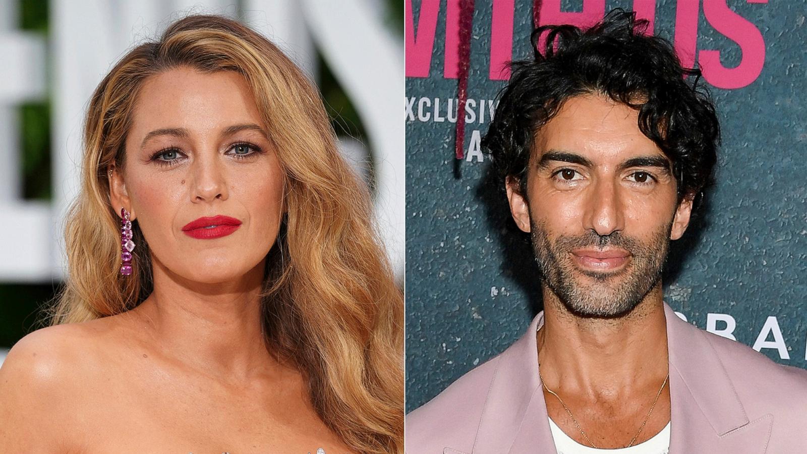 PHOTO: This combination of images shows Blake Lively at the London screening of the film "It 'Ends With Us" on Aug. 8, 2024, left, and Justin Baldoni in separate photos at the world premiere of the film in New York on Aug. 6, 2024.