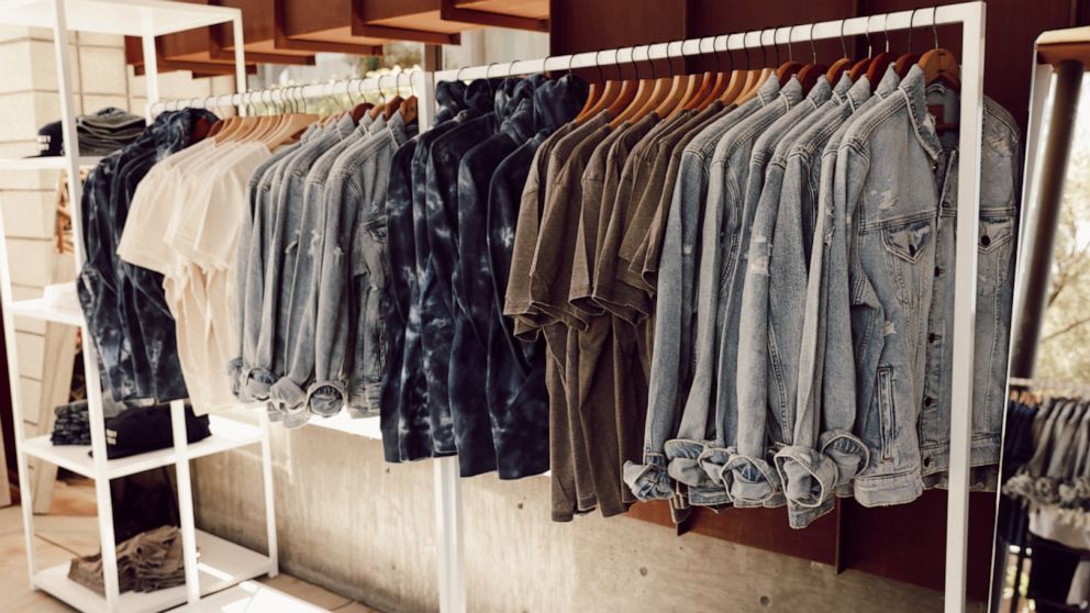PHOTO: Pieces from Lucky Brand displayed on a clothing rack.