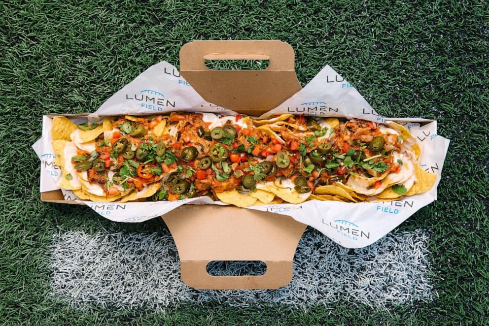 PHOTO: First N Goal Nacho box served at Lumen Field for Seattle Seahawks fans this season.