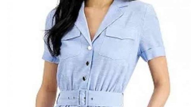 PHOTO: Macy's Anne Klein Women's Chambray Belted Shirtdress