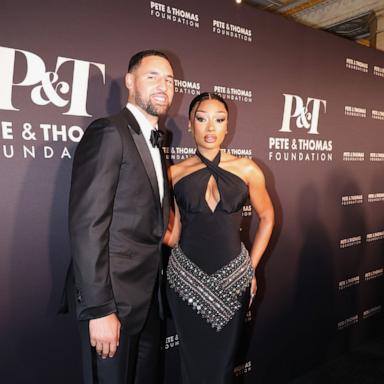 PHOTO: Klay Thompson and Megan Thee Stallion attend Megan Thee Stallion's Pete & Thomas Foundation Gala at Gotham Hall on July 16, 2025 in New York City. 