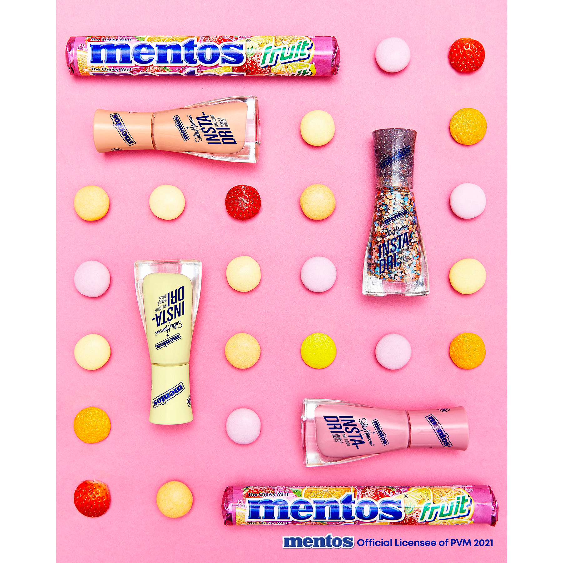 PHOTO: The Sally Hansen Insta-Dri x Mentos collection will be $4.99 at drugstores nationwide March 1, 2021.