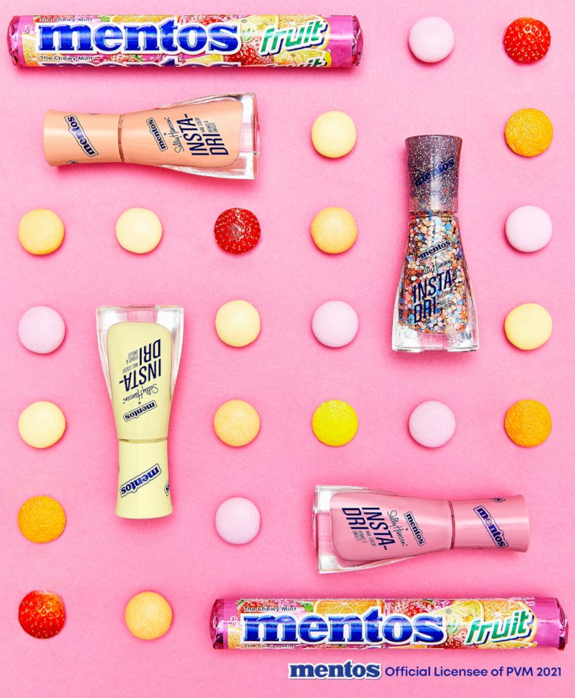 PHOTO: The Sally Hansen Insta-Dri x Mentos collection will be $4.99 at drugstores nationwide March 1, 2021.