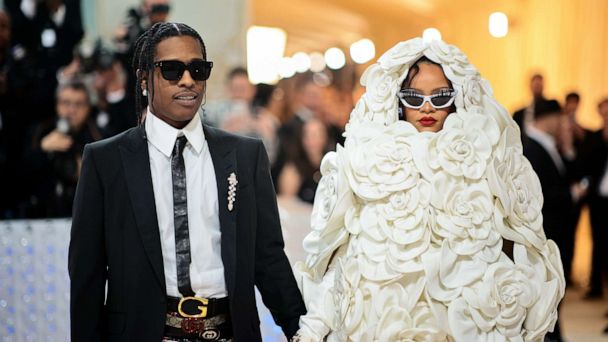 Rihanna & A$AP Rocky Light Up The 2023 Met Gala After He Climbed Over Crowd