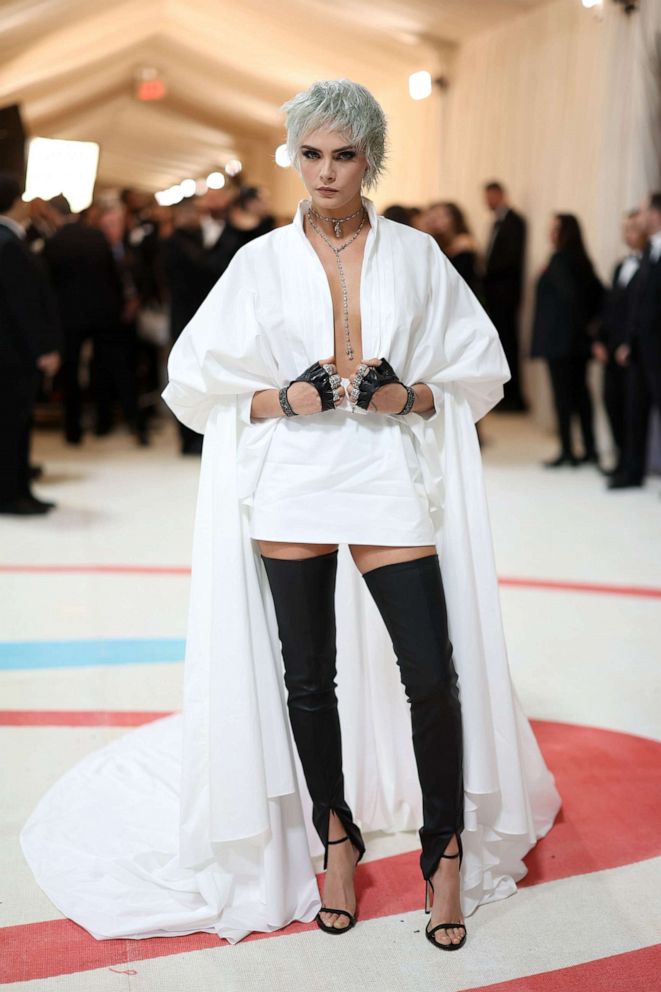 PHOTO: Cara Delevingne attends The 2023 Met Gala Celebrating "Karl Lagerfeld: A Line Of Beauty" at The Metropolitan Museum of Art, May 1, 2023, in New York.