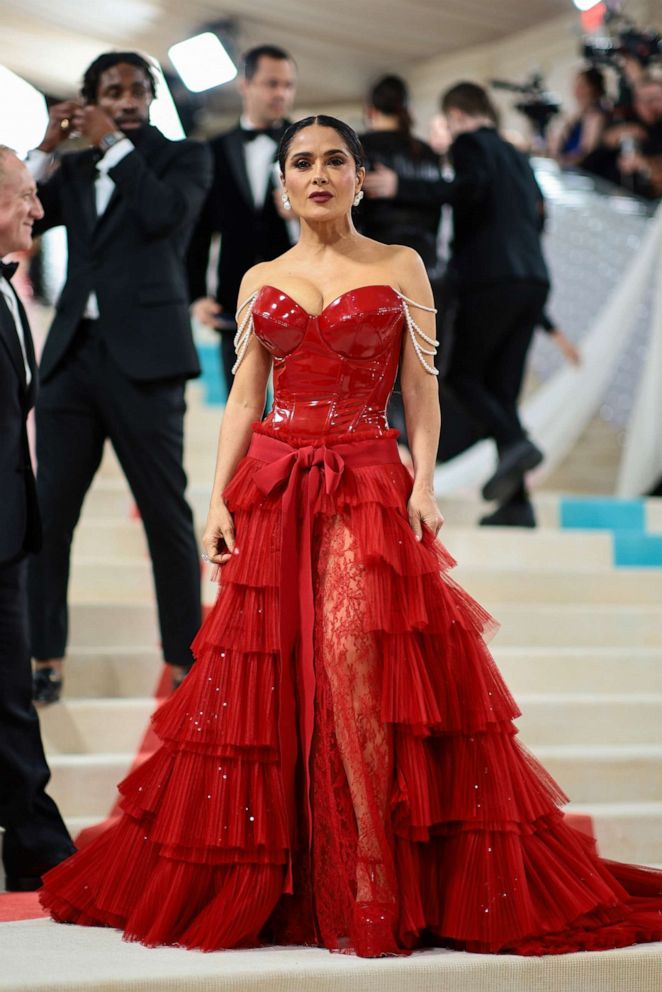 PHOTO: Salma Hayek Pinault attends The 2023 Met Gala Celebrating "Karl Lagerfeld: A Line Of Beauty" at The Metropolitan Museum of Art, May 1, 2023, in New York.