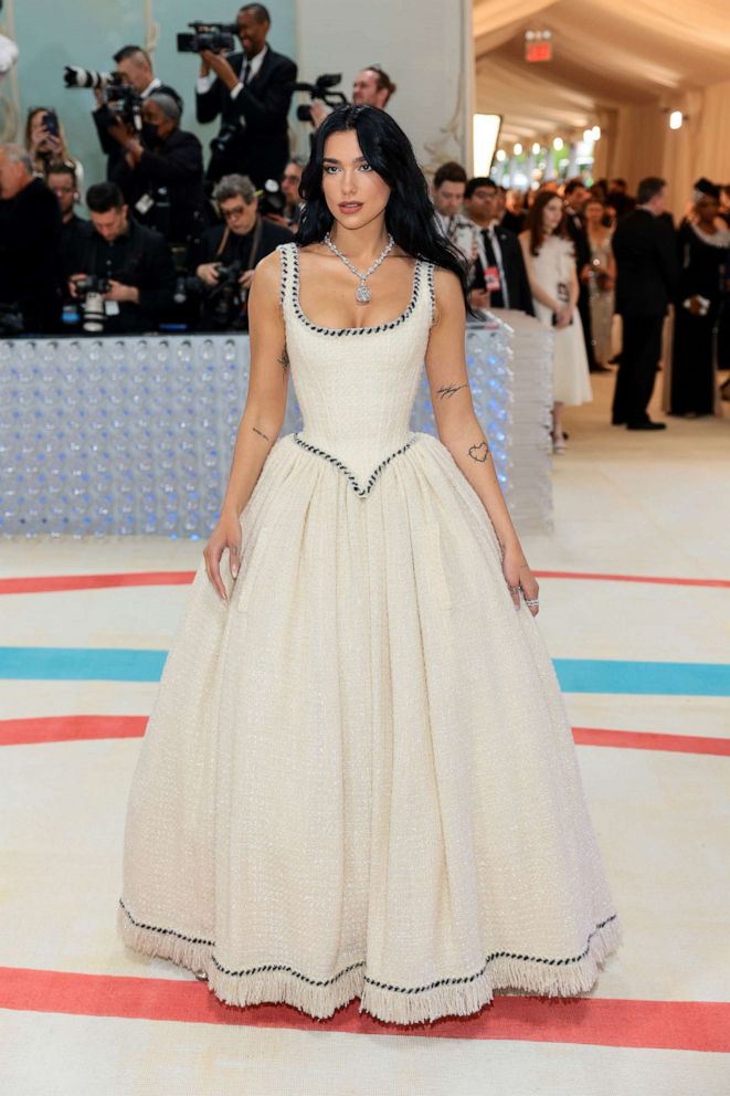 PHOTO: Dua Lipa attends The 2023 Met Gala Celebrating "Karl Lagerfeld: A Line Of Beauty" at The Metropolitan Museum of Art, May 1, 2023, in New York.