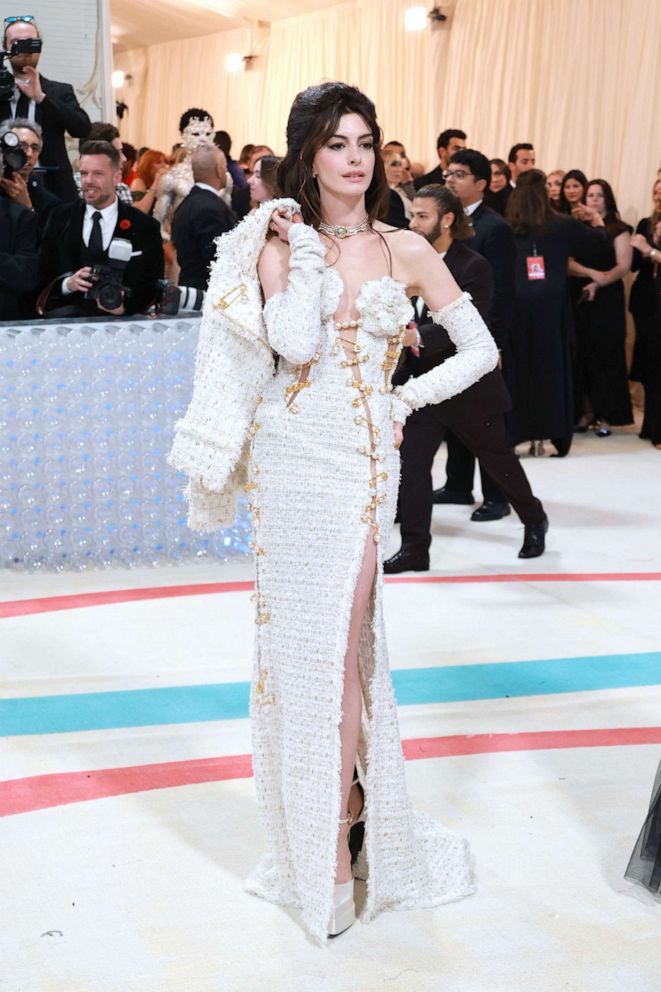PHOTO: Anne Hathaway attends The 2023 Met Gala Celebrating "Karl Lagerfeld: A Line Of Beauty" at The Metropolitan Museum of Art, May 1, 2023, in New York.