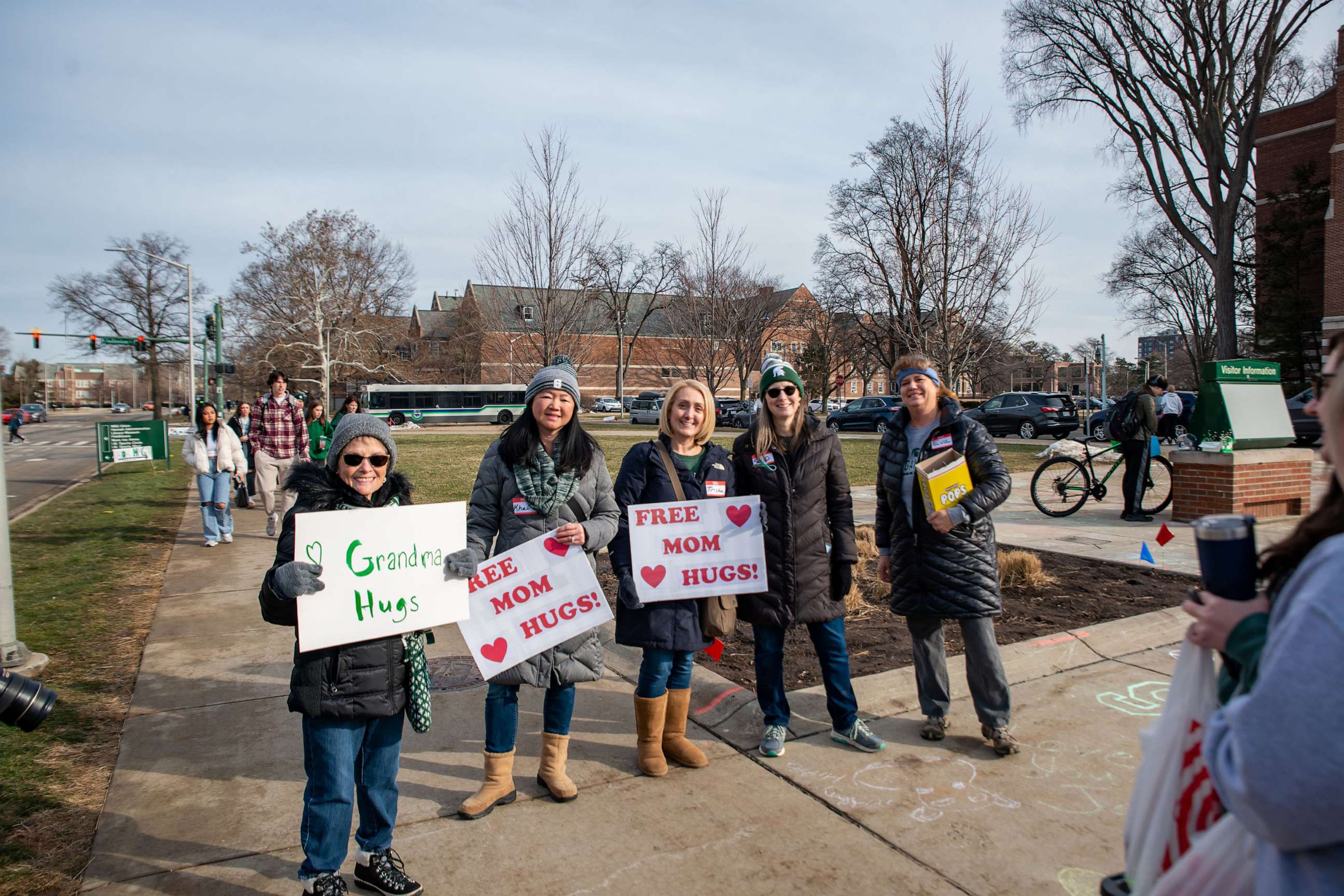PHOTO: Parents of Michigan State University students organized an event to welcome students back to school on Feb. 20, 2023, following a deadly shooting on the campus.
