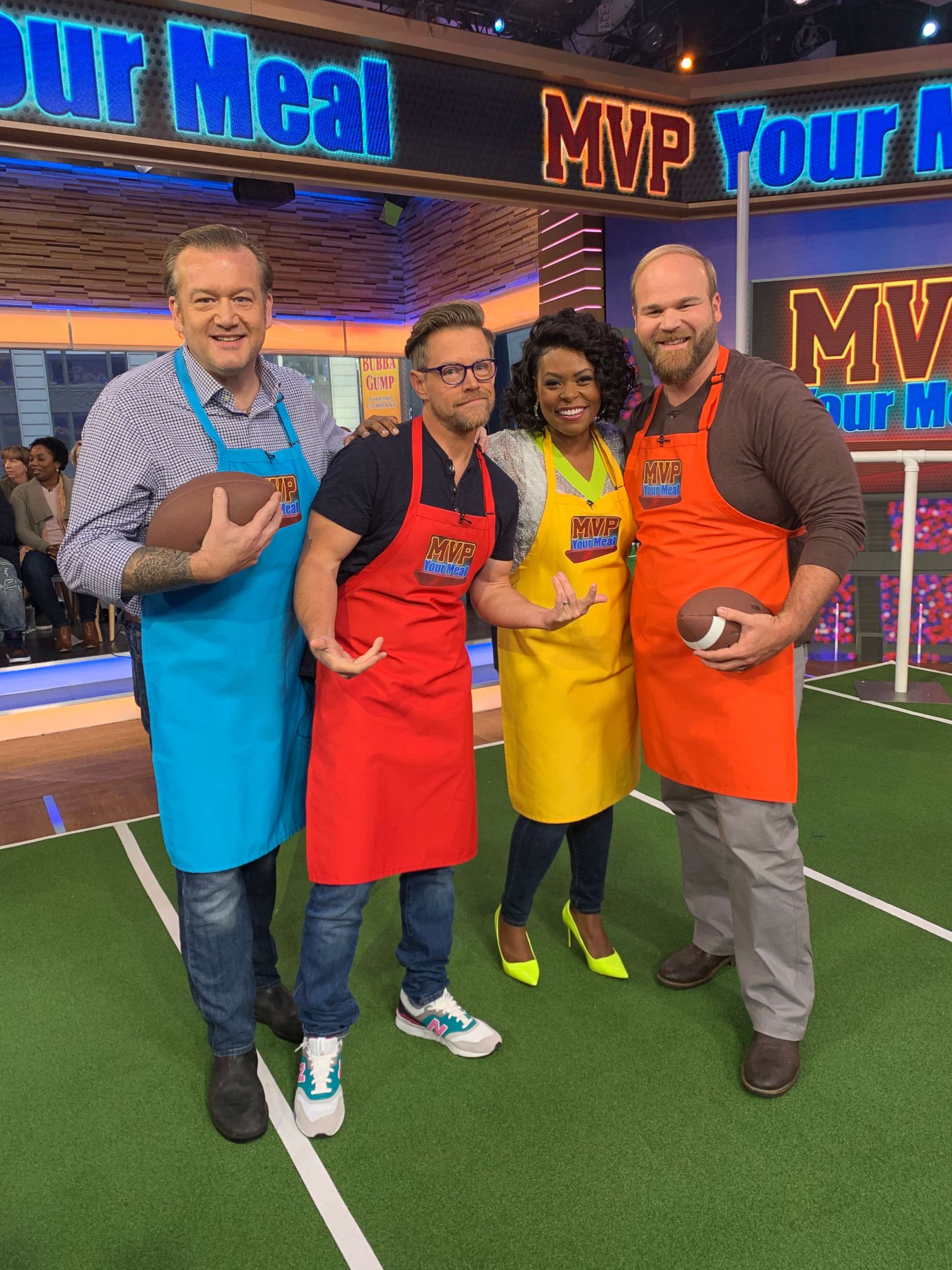 PHOTO: Chef Michael White, chef and host of podcast "Starving For Attention," Richard Blais, chef Jamika Pessoa and chef Jean-Paul Bourgeois on "GMA."