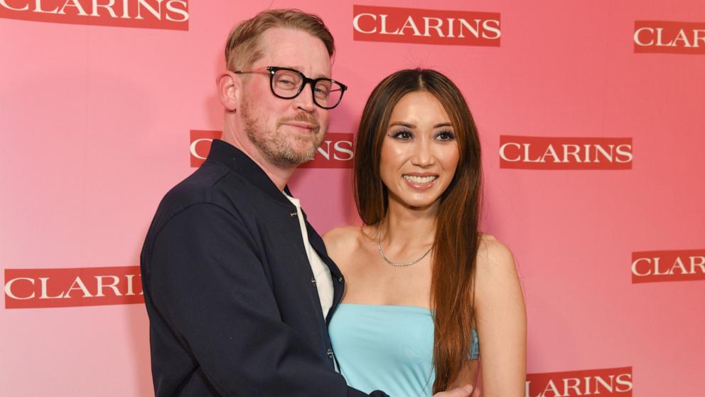 PHOTO: Macaulay Culkin and Brenda Song attend Clarins' new product launch party at Private Residence, March 15, 2024, in Los Angeles.