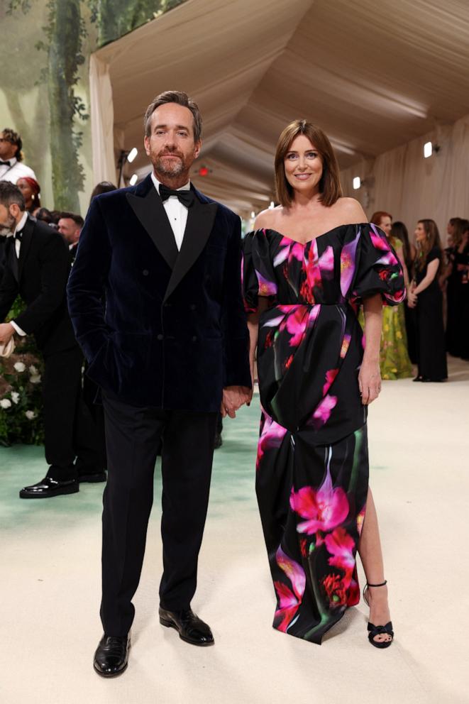 PHOTO: Matthew Macfadyen and Keeley Hawes pose at the Met Gala with this year's theme 'Sleeping Beauties: Reawakening Fashion' in New York, May 6, 2024. 