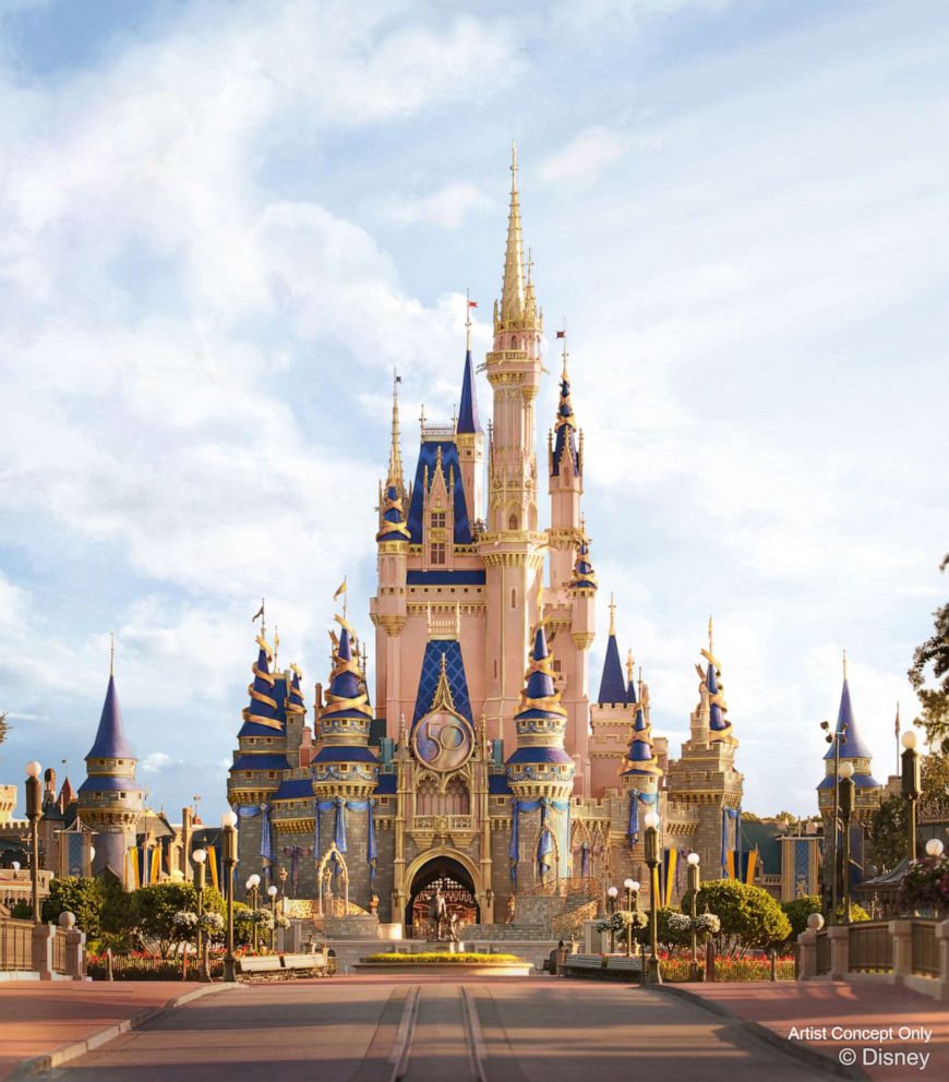 PHOTO: Sneak Peek of Walt Disney World's Magic Kingdom castle for the park's 50th anniversary.