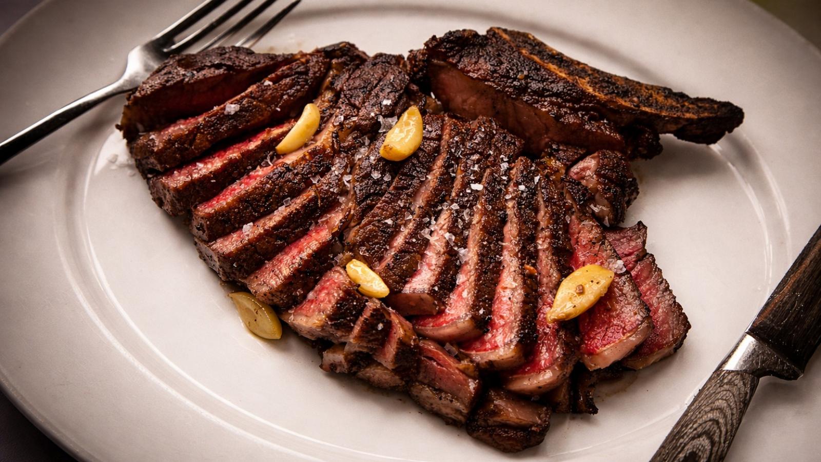 PHOTO: Maple & Ash grilled dry aged steak.