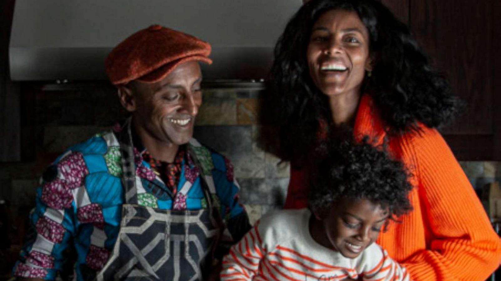 PHOTO: Chef Marcus Samuelsson with his wife and son for his new cookbook, "Black Cooks and the Soul of American Food."