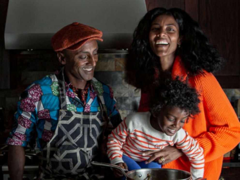 PHOTO: Chef Marcus Samuelsson with his wife and son for his new cookbook, "Black Cooks and the Soul of American Food."