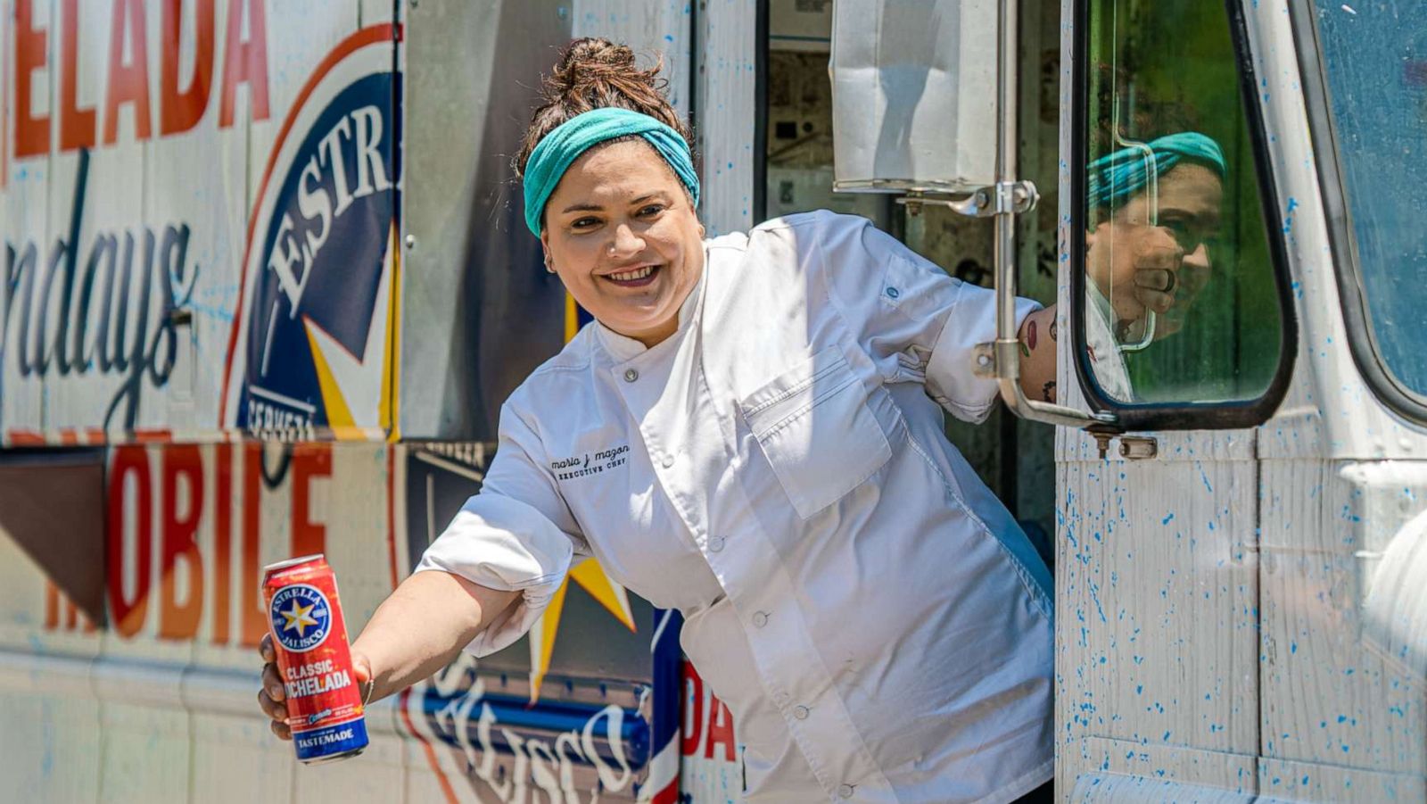 PHOTO: Chef Maria Mazon holds a classic michelada.