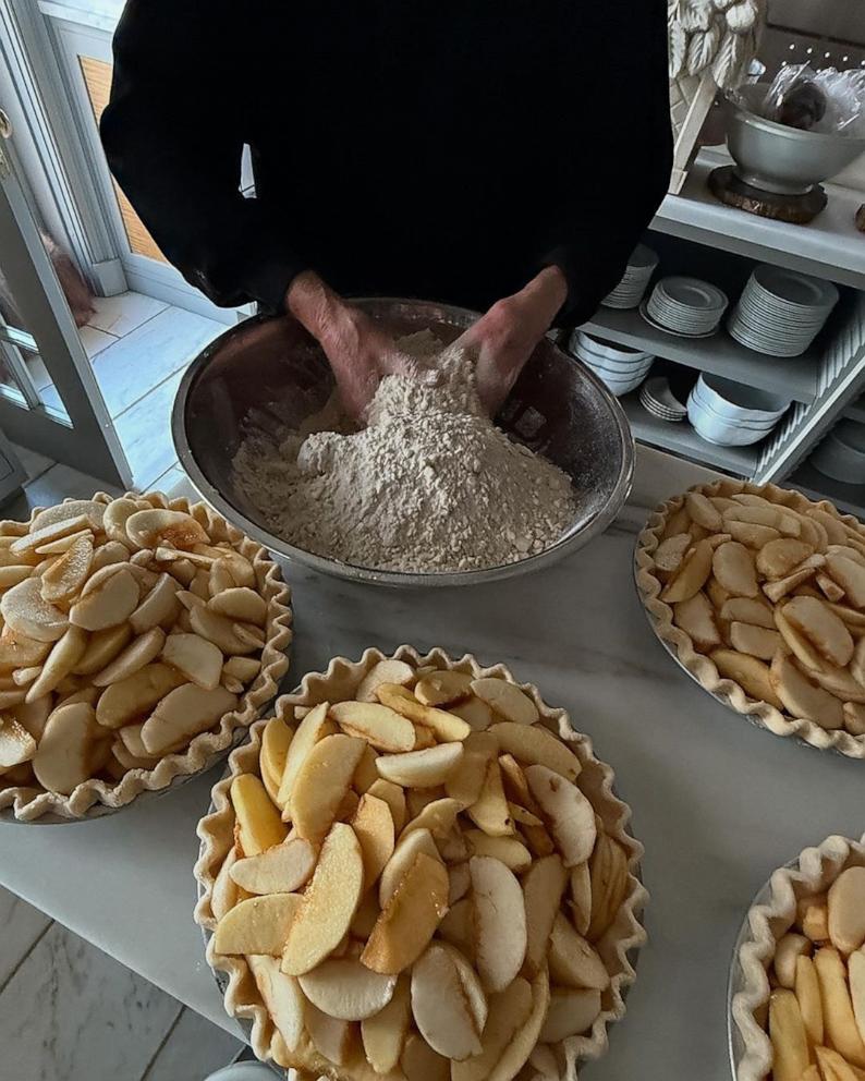 PHOTO: Martha Stewart shared a behind the scenes look at her kitchen while preparing 35 homemade pies for Thanksgiving.