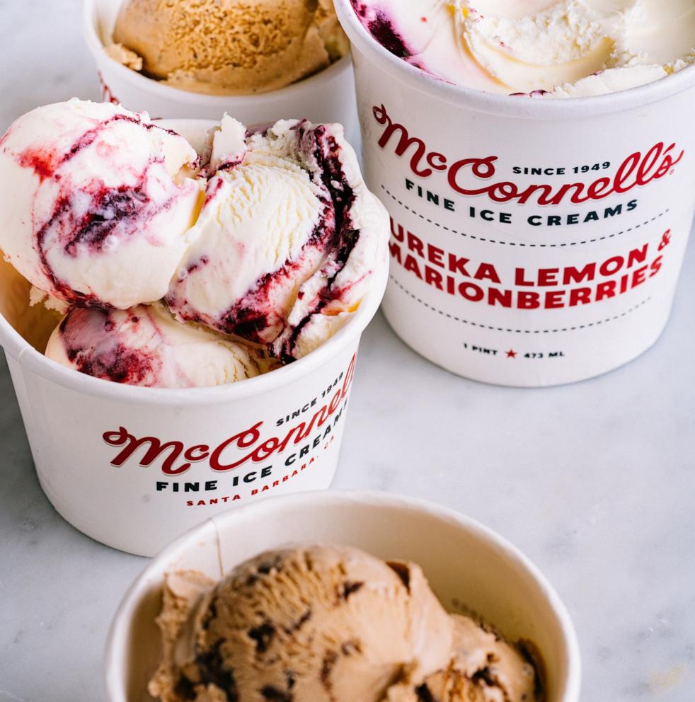 PHOTO: Various pints of McConnell's ice cream flavors. 