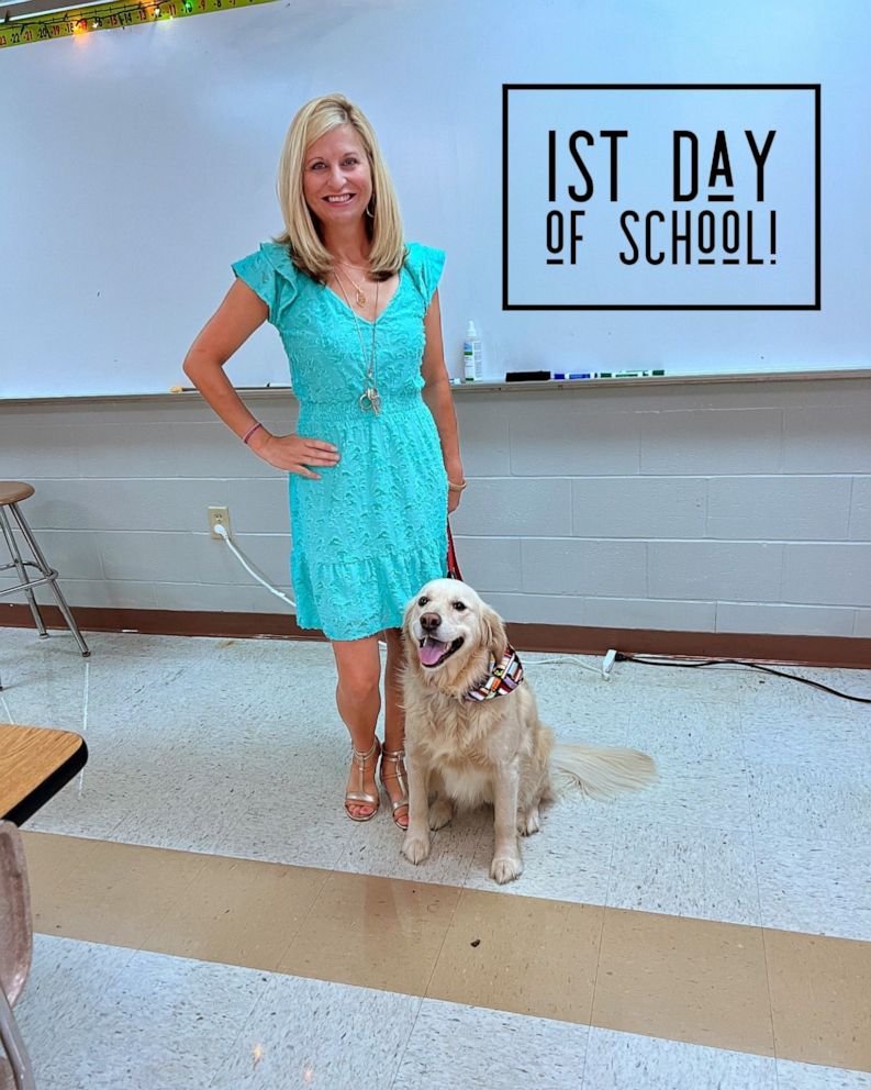 PHOTO: Meg is a facility dog at Goshen Middle School. Her handler is Kelly DeNu, who also teaches seventh grade math at the school.