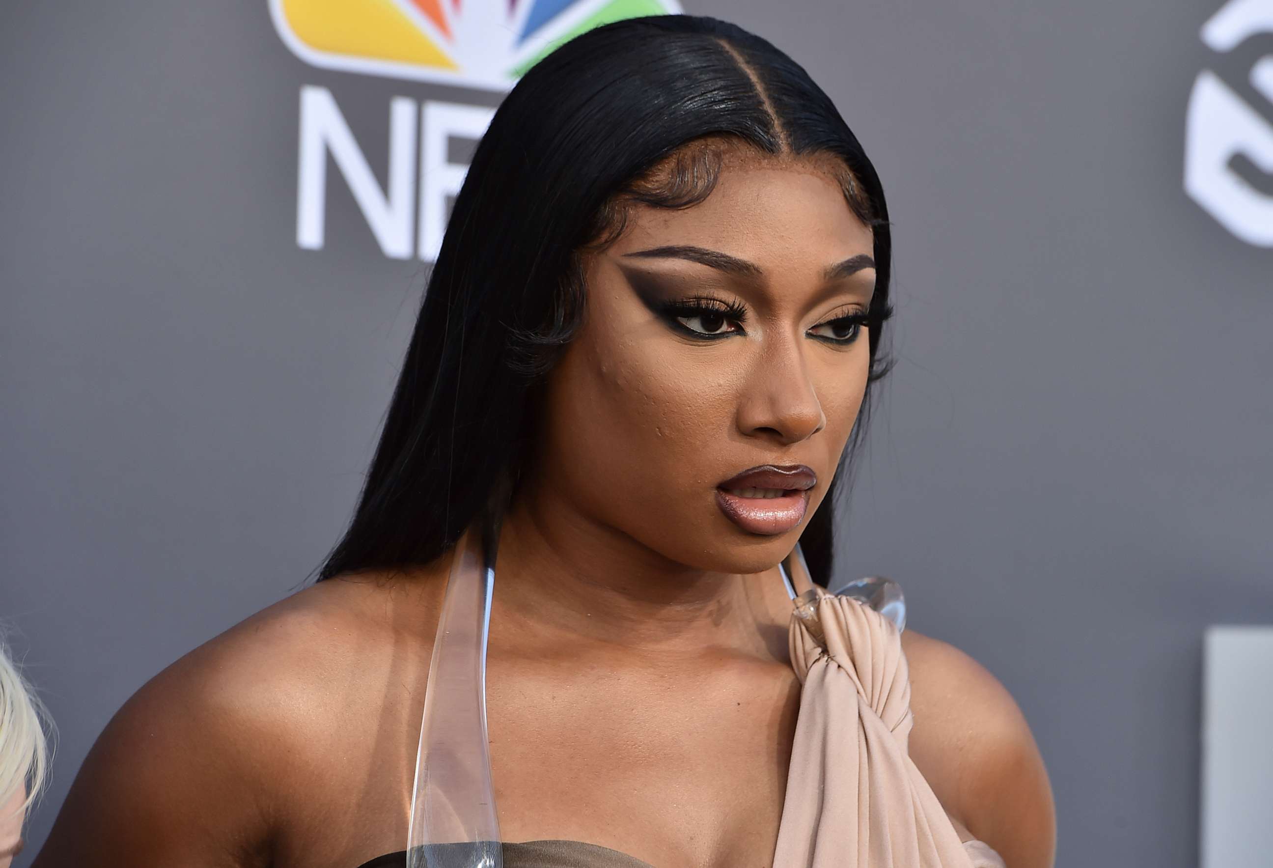PHOTO: Megan Thee Stallion arrives at the Billboard Music Awards on May 15, 2022, at the MGM Grand Garden Arena in Las Vegas.
