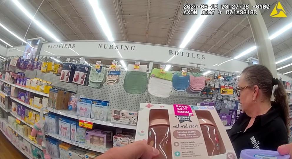 PHOTO: Staff at a Meijer store also helped Corporal Willoughby locate a baby bottle for the mom in need.