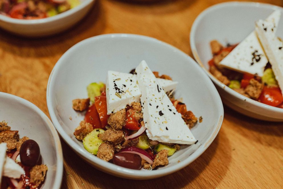 PHOTO: A traditional Greek salad made by Chef Christos Bisiotis.