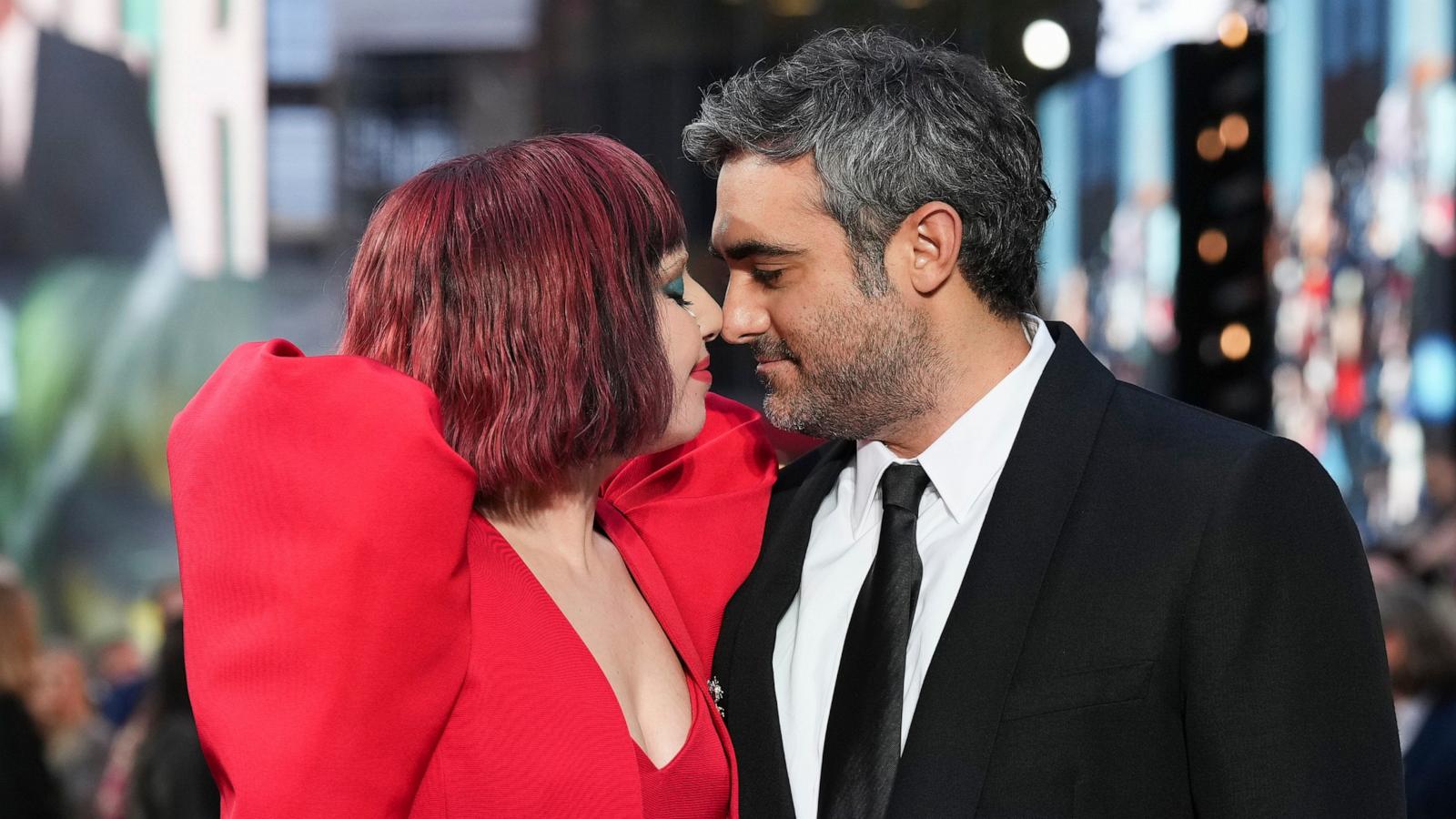 PHOTO: Lady Gaga and Michael Polansky arrive at the premiere for the film 'Joker: Folie A Deux' Sept. 25, 2024, in London.