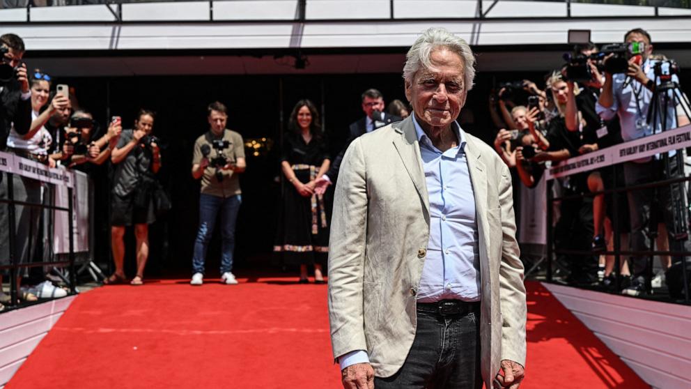US actor and film producer Michael Douglas poses on the red carpet of the 59th Karlovy Vary International Film Festival (KVIFF) in Karlovy Vary, Czech Republic on July 5, 2025. 