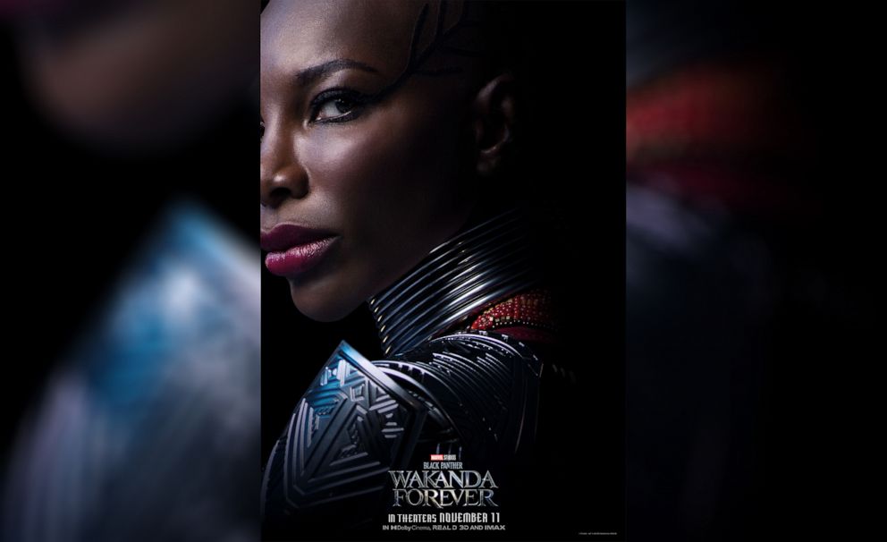 PHOTO: Michaela Coel character poster from the movie, "Black Panther: Wakanda Forever."