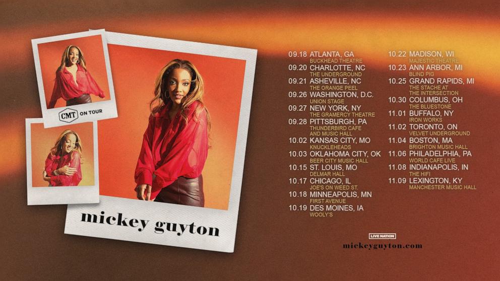 PHOTO: Mickey Guyton's tour dates seen here.