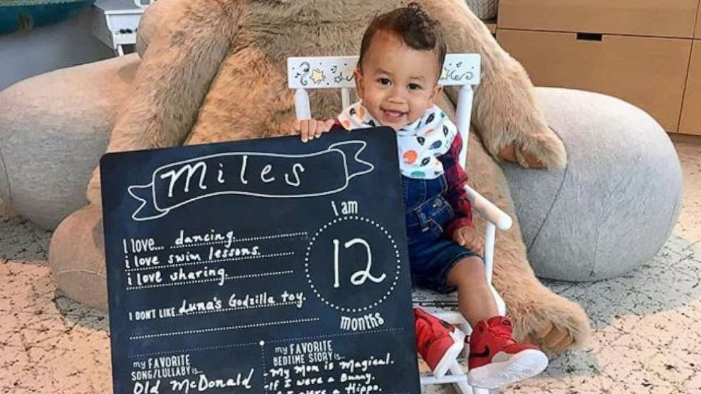 PHOTO: Miles Legend is pictured in a photo posted to John Legend's Instagram account on May 21, 2019, with the text, "Miles update. Does this mean I have to pose for another one?"