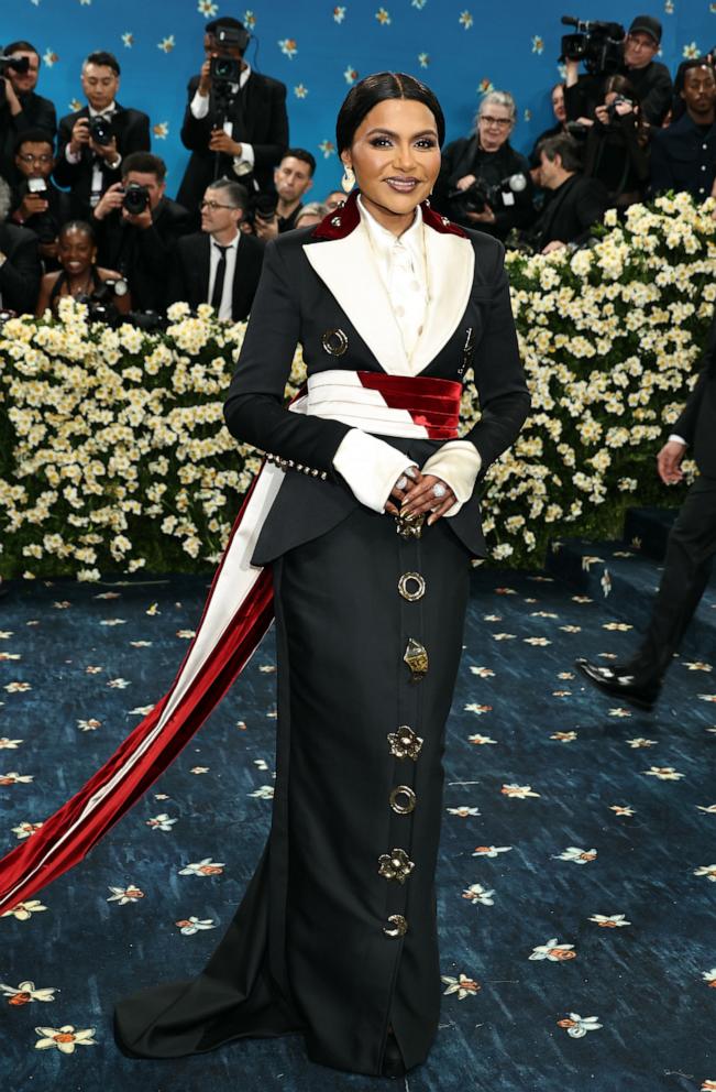 Mindy Kaling attends the 2025 Met Gala Celebrating "Superfine: Tailoring Black Style" on May 05, 2025 in New York City.