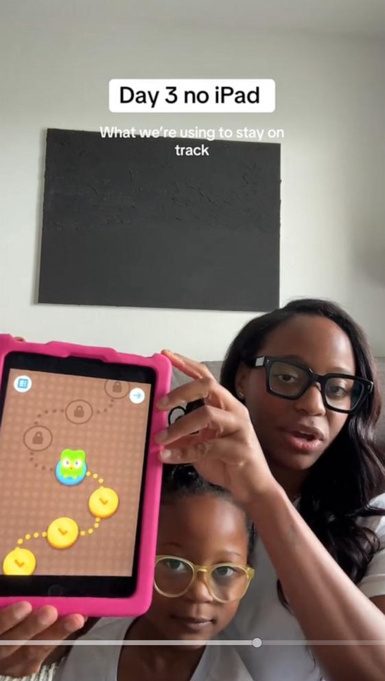 PHOTO: Stephany Faublas decided in July 2024 to reduce her daughter’s iPad use because she noticed her 5-year-old was spending too much time in front of the screen.