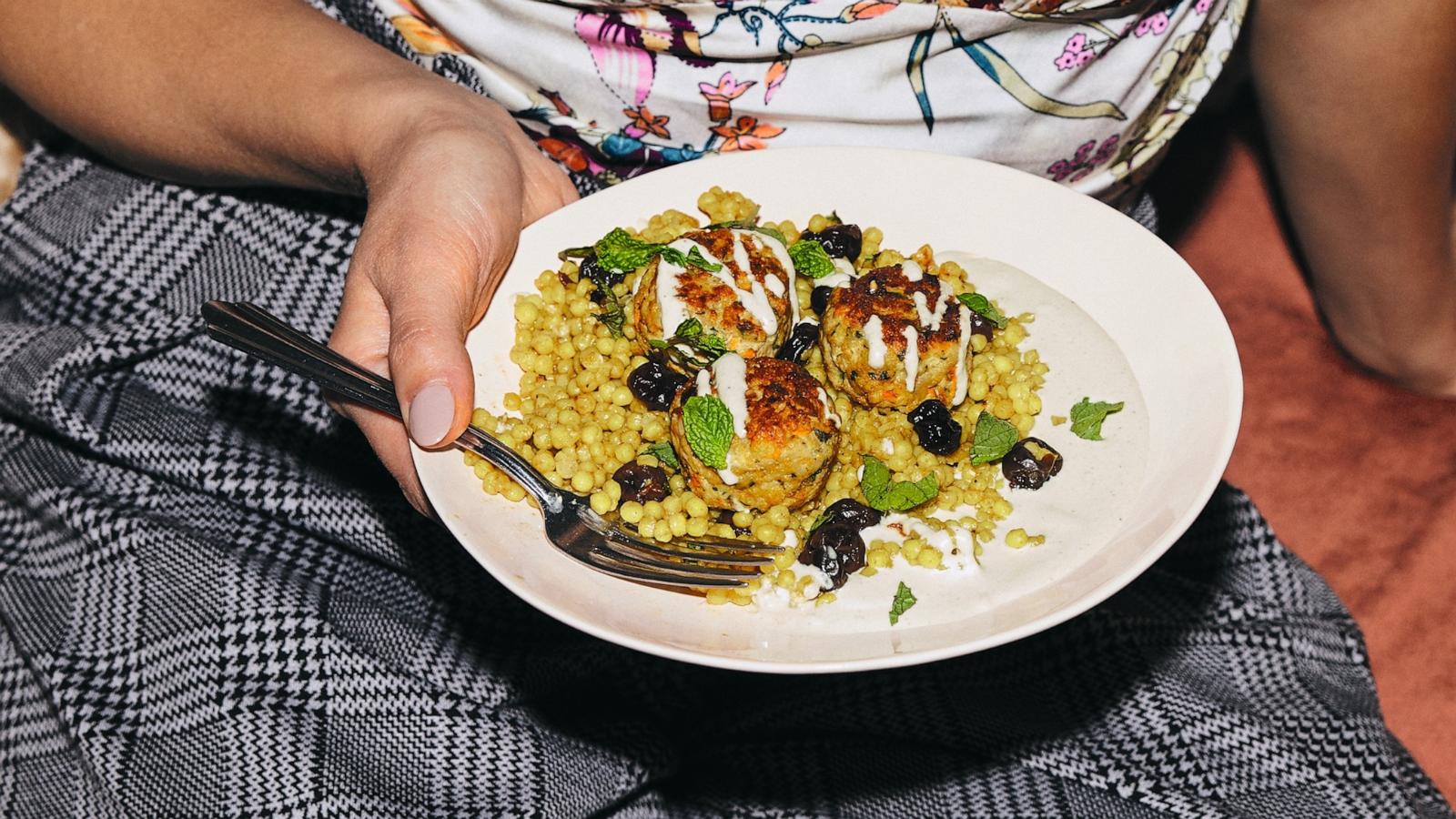 PHOTO: A bowl of Moroccan-inspired chicken meatballs from "The Ambitious Kitchen Cookbook" by Monique Volz.