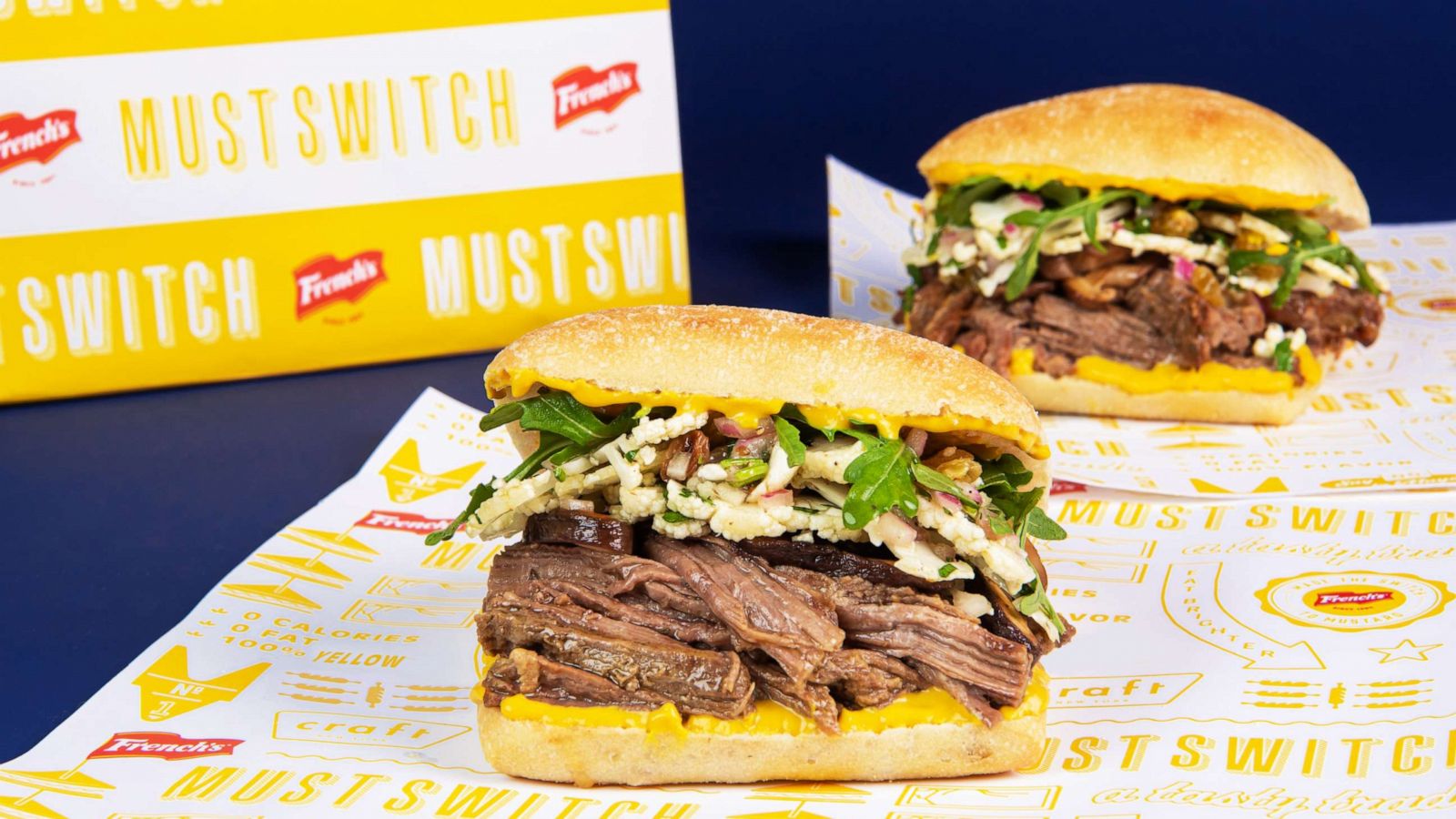 PHOTO: Tom Colicchio created a mustard braised steak sandwich with French's.