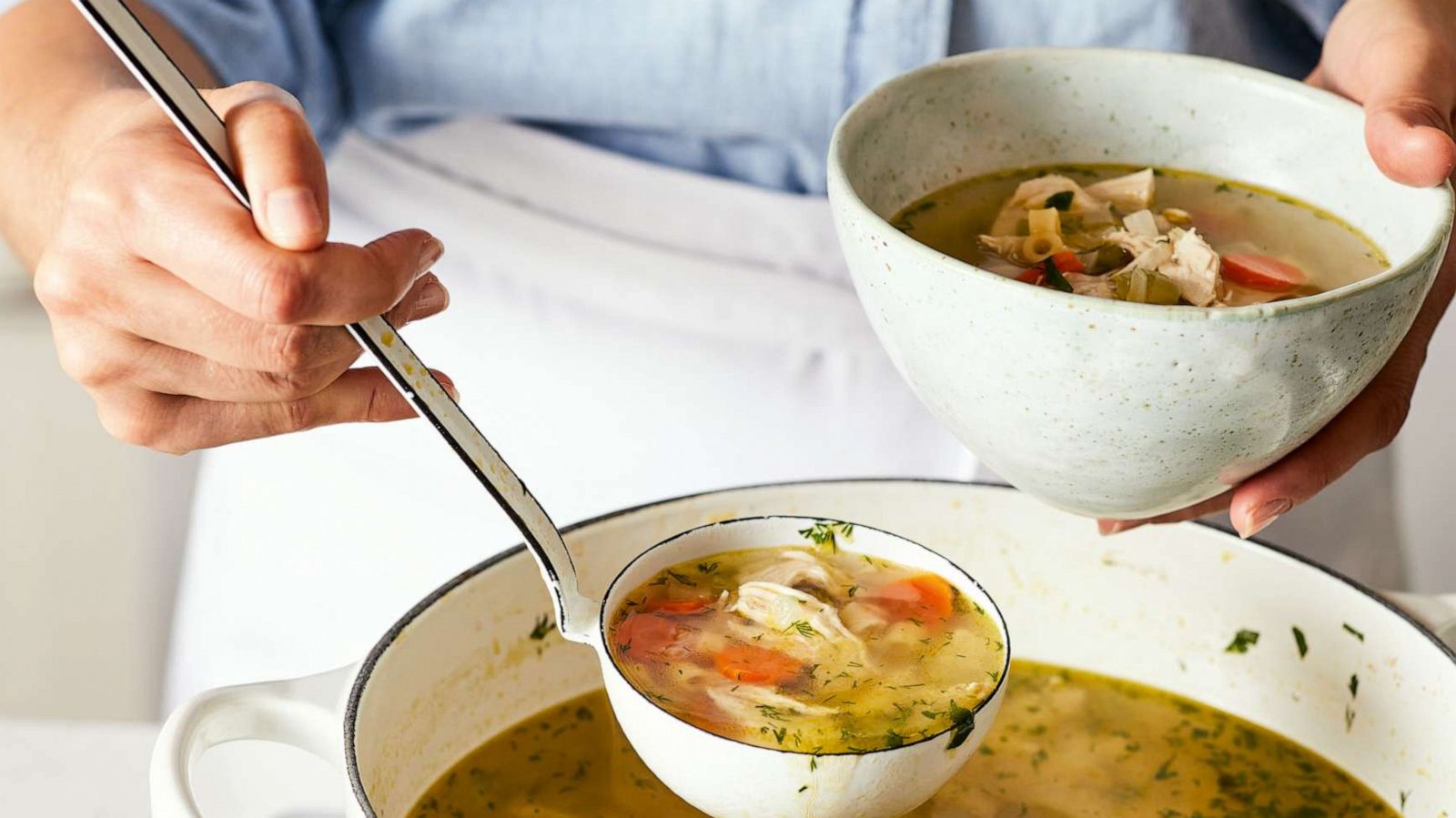 PHOTO: A pot of Natasha's homestyle chicken soup is shown.