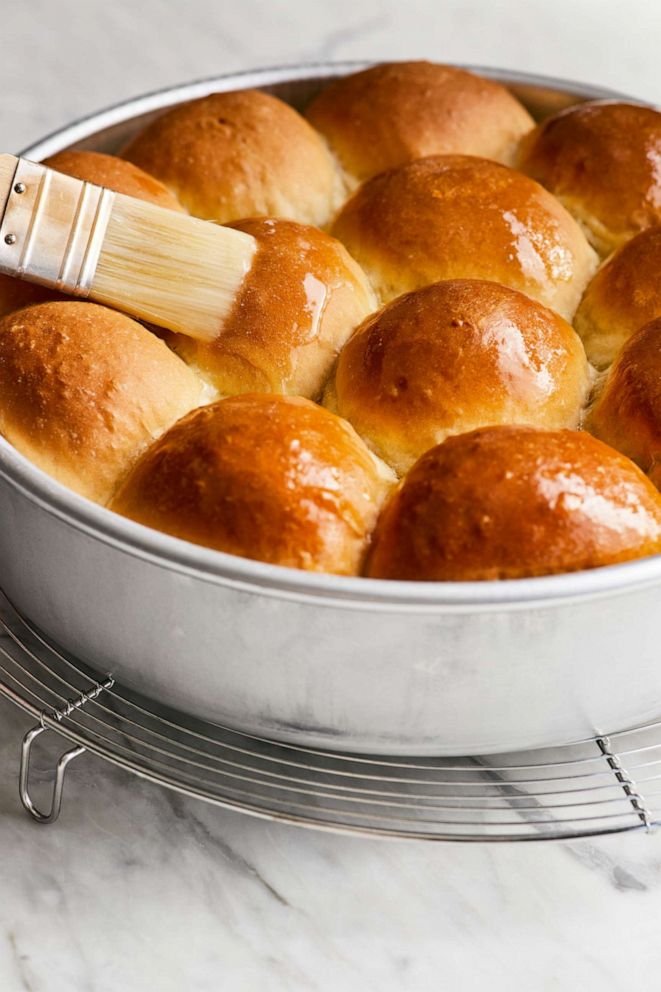 PHOTO: Natasha's milk bread rolls are shown in a pan.