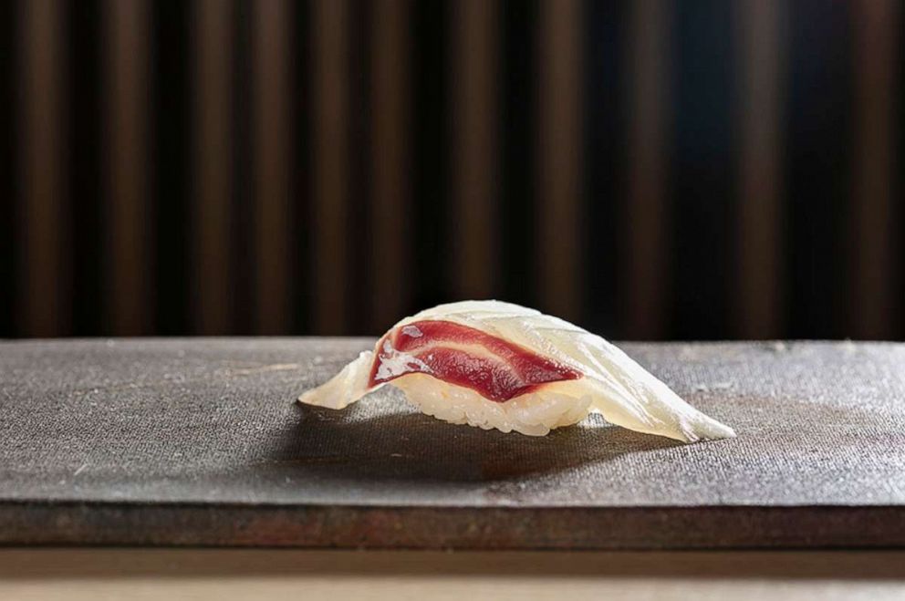 PHOTO: Fresh Edomae-style Hirame sushi from Nakaji in New York City.