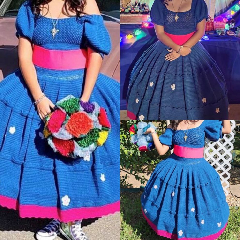 VIDEO: 15-year-old designs and crochets her own quinceañera dress