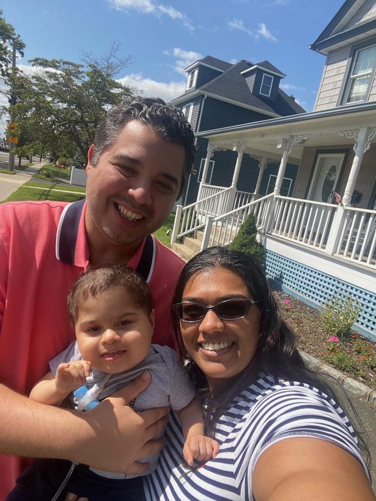 PHOTO: The Flores family smile for a photo after two-year-old Nathaniel was discharged from Blythedale Children’s Hospital in Valhalla, New York.