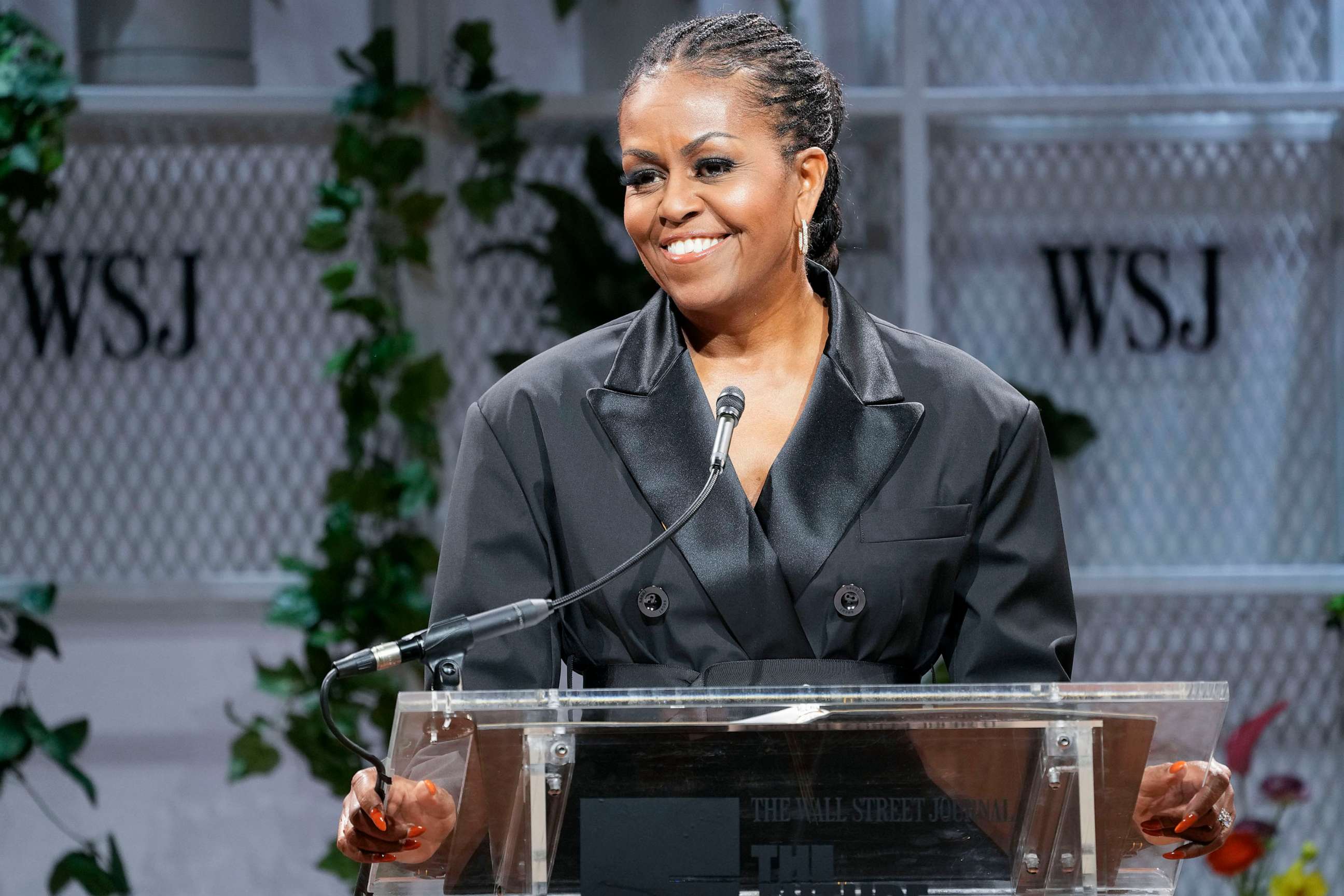 PHOTO: Former first lady Michelle Obama speaks during WSJ's Future of Everything Festival, May 3, 2023, in New York.