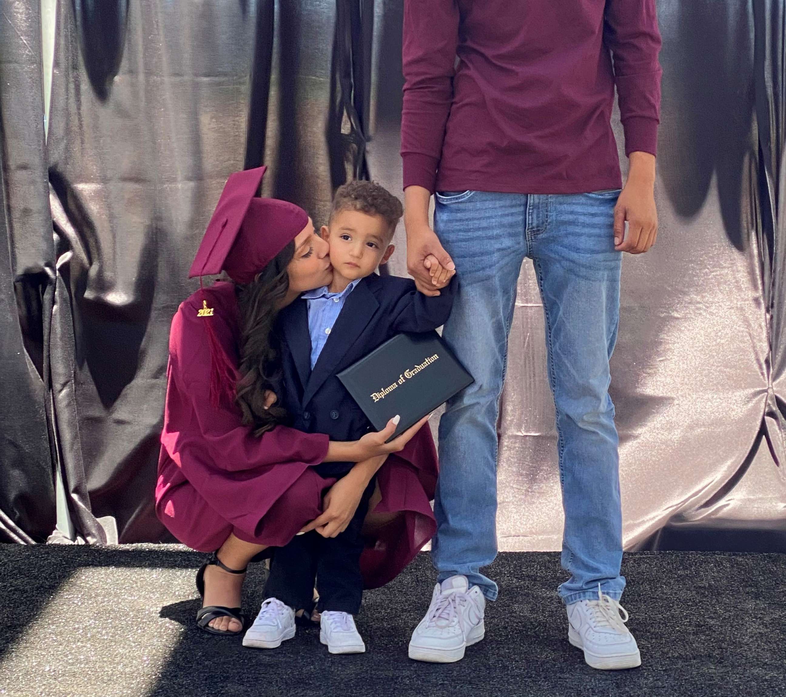 PHOTO: Odalis Contreras and her son at her graduation in Arizona on May 21, 2021.